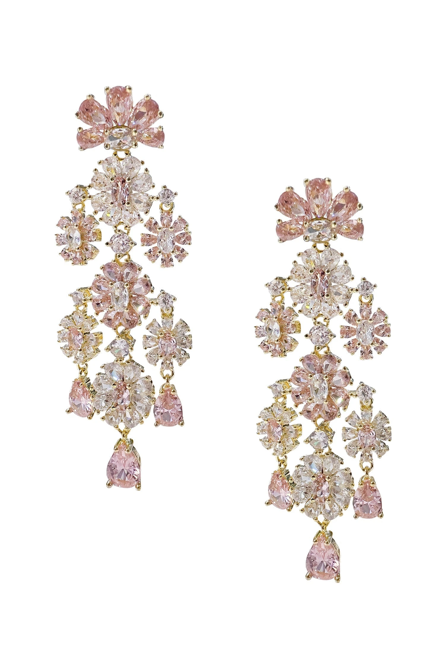 Genevieve Pink Chandelier Earrings 2 Genevieve Pink Chandelier Earrings - Image 2