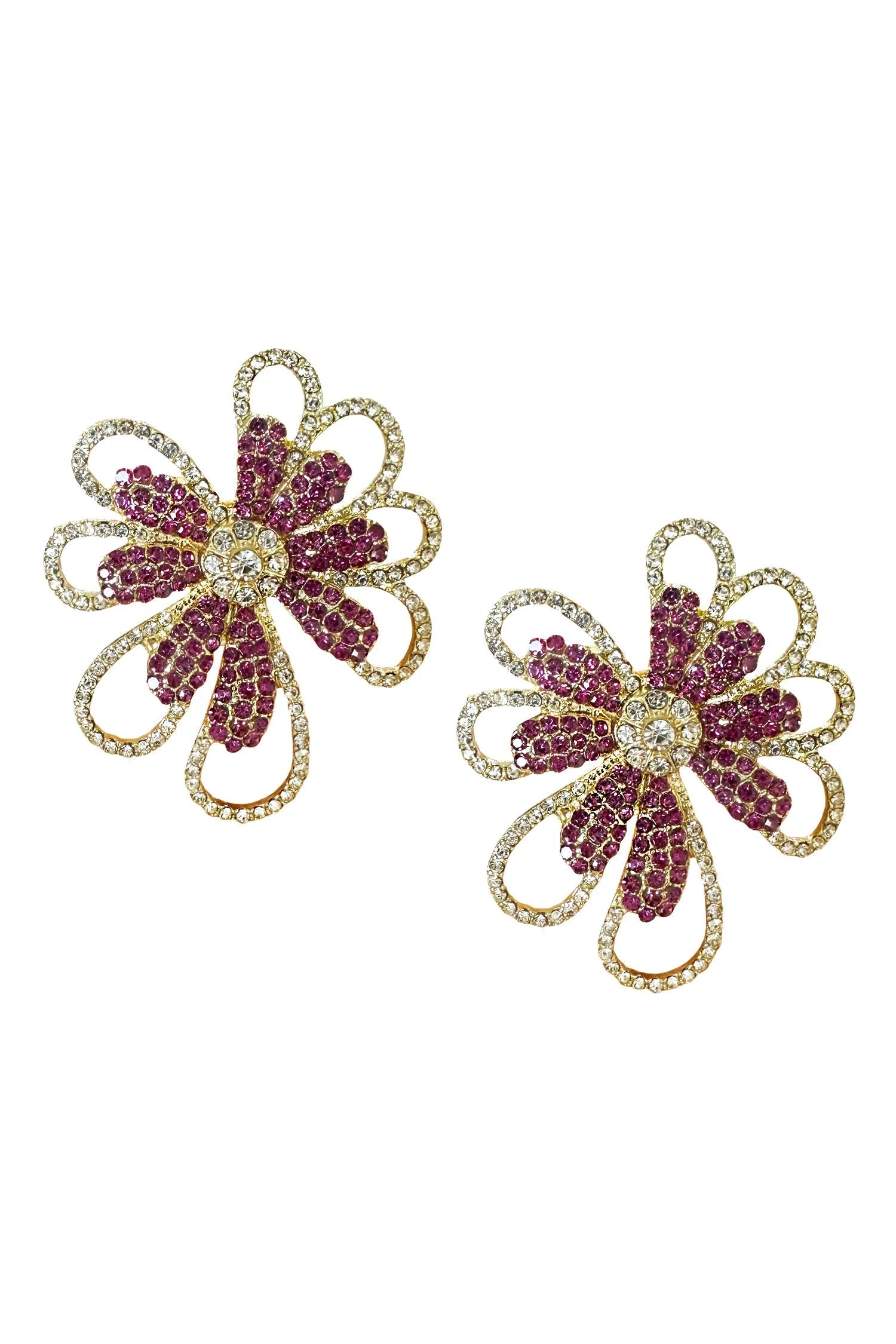 Sarah Fuchsia Flower Earrings 5 Sarah Fuchsia Flower Earrings - Image 5