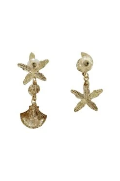 Cheryce Gold Shell Earrings -ALAMOUR DRESS SALE earrings54