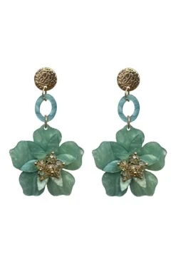 Petra Teal Flower Drop Earrings -ALAMOUR DRESS SALE earrings65 5d4336e6 26ae 438d 96ba 0f5afd488c01