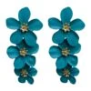 Carola Teal Flower Earrings