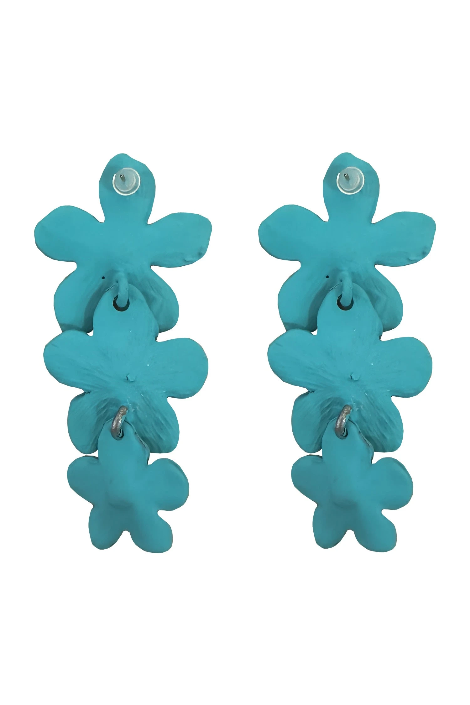 Carola Teal Flower Earrings 6 Carola Teal Flower Earrings - Image 6