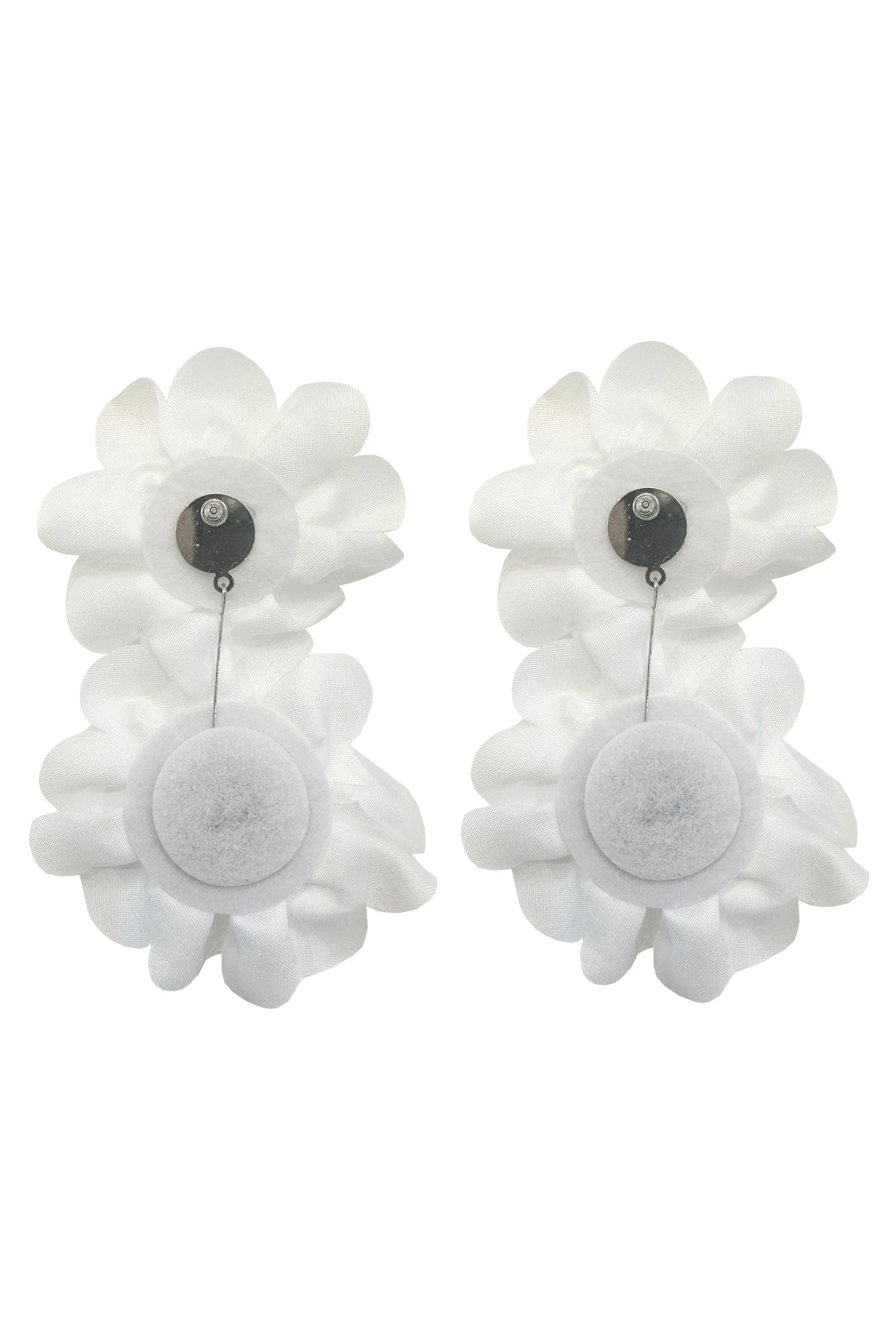 Meghan White Flower Drop Earrings 6 Meghan White Flower Drop Earrings - Image 6
