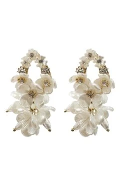 Madison White Flower Earrings
