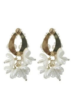 Madison White Flower Earrings -ALAMOUR DRESS SALE earrings94