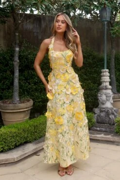 Madame Floral 3D Maxi Dress -ALAMOUR DRESS SALE emily44