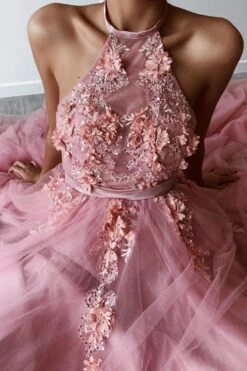 Otavia Tulle Gown - Pink -ALAMOUR DRESS SALE flatlay15