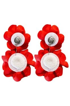 Meghan Red Flower Drop Earrings -ALAMOUR DRESS SALE flower3 c21b37c9 35ef 4228 8601 d502de6339b1