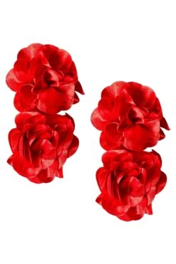 Meghan Red Flower Drop Earrings -ALAMOUR DRESS SALE flower 487eae4e 6fa0 4219 b924 a2b40bba50d2