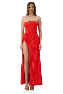 Lanetta Velvet Satin Corset Red Gown 16 Lanetta Velvet Satin Corset Red Gown -ALAMOUR DRESS SALE lanetta 1