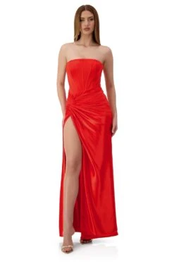 Lanetta Velvet Satin Corset Red Gown 18 Lanetta Velvet Satin Corset Red Gown -ALAMOUR DRESS SALE lanetta 4