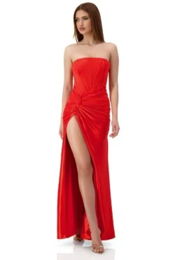 Lanetta Velvet Satin Corset Red Gown 14 Lanetta Velvet Satin Corset Red Gown -ALAMOUR DRESS SALE lanetta 5