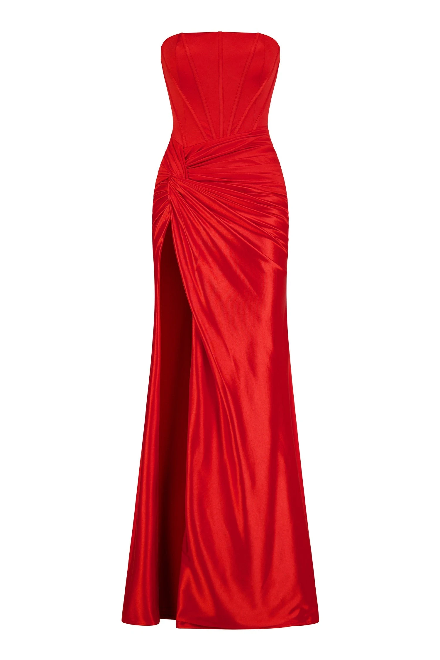Lanetta Velvet Satin Corset Red Gown 10 Lanetta Velvet Satin Corset Red Gown - Image 10