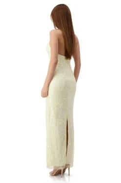Romina Beaded Halter Neck Cream Gown -ALAMOUR DRESS SALE romina 3