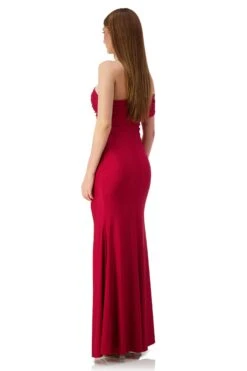 Stefani One Shoulder Jersey Wine Red Gown 19 Stefani One Shoulder Jersey Wine Red Gown -ALAMOUR DRESS SALE stefani 3