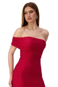 Stefani One Shoulder Jersey Wine Red Gown 22 Stefani One Shoulder Jersey Wine Red Gown -ALAMOUR DRESS SALE stefani 5